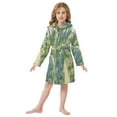thumbnail image 6 of FORMRS Niños Bathrobe Unisex Hooded Robe Soft Plush Pajamas Sleepwear, Size 2-3T, Art Garden Scene, 6 of 7