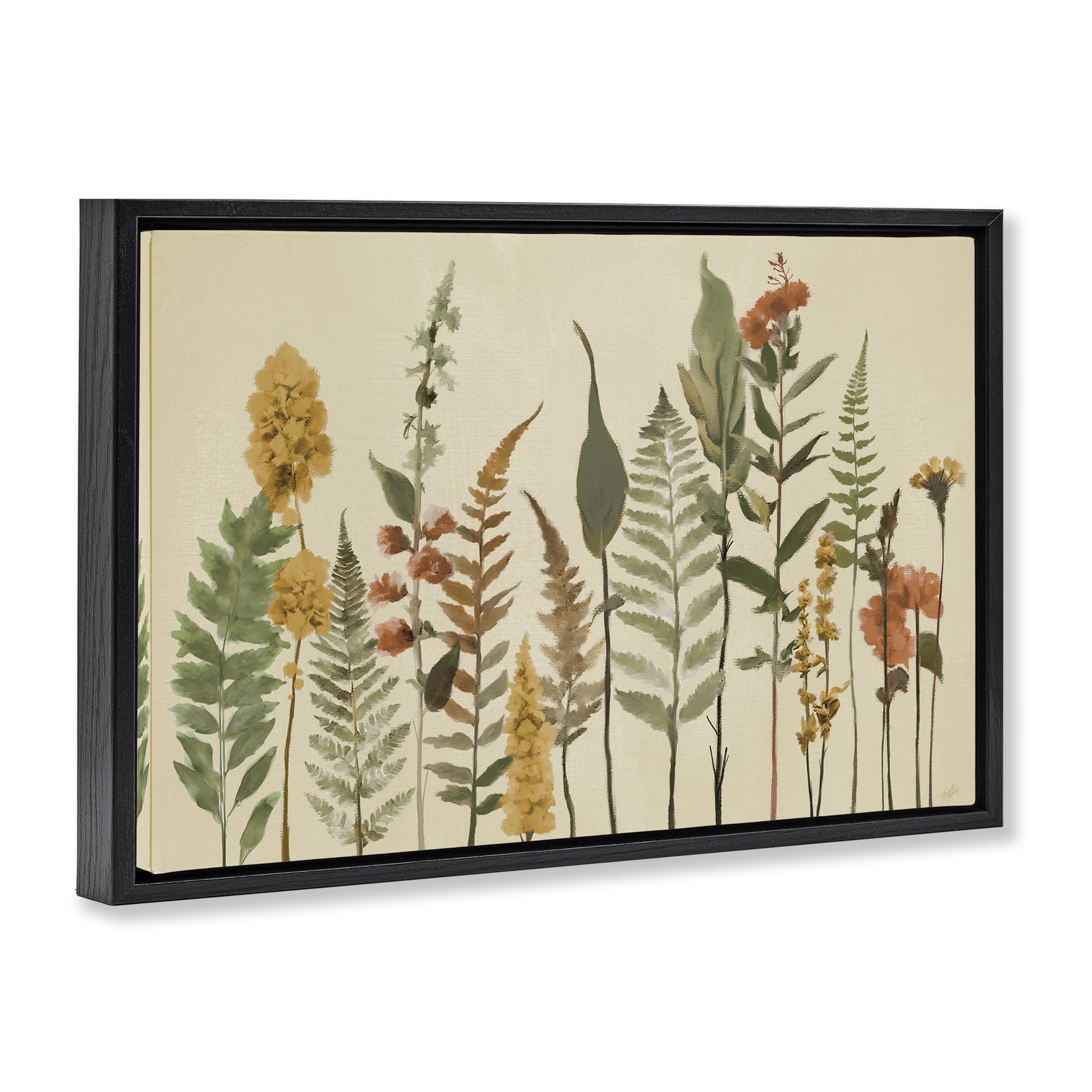 Stupell Industries Fall Toned Botanics Black Framed Floater Canvas Wall Art, design by Elizabeth Medley