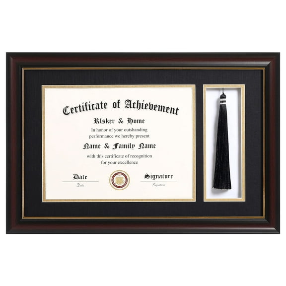 ELSKER&HOME 11x17 Diploma Frames with Tassel Holder for 8.5x11 Certificate Document Shadow Box Black