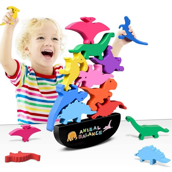 TFixol Wooden Stacking Dinosaur Toys for Kids 3-5 Boys - Dinosaur Toys for 2 Year Old Boy Stacking Toys Gifts for 2 3 4 Year Old Boys, Montessori Toys for 2 Year Old Toys for Boys Gifts