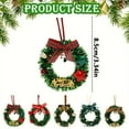 thumbnail image 2 of 3.3" Small Artificial Christmas Wreaths Ornaments, Dollhouse Miniature Christmas Wreath, Hanging Farmhouse Xmas Tree Decor, Mini Wreaths for Dollhouse Accessories, 2 of 3