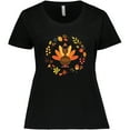 thumbnail image 3 of Inktastic Thanksgiving Turkey Fall Holiday Wreath Women's Plus Size T-Shirt, 3 of 5