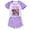 Purple, variant on Girls' short sleeved set APHMAU children's girls' short sleeved T-shirt shorts sports set game cartoon fashion casual set, suitable for children aged 5-13