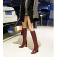 thumbnail image 4 of EINCcm Fashion Large Size Boots Women Autumn Long Tube High Heels Shoes Boots Pointed Boots Knight Boots Wine,47, 4 of 8