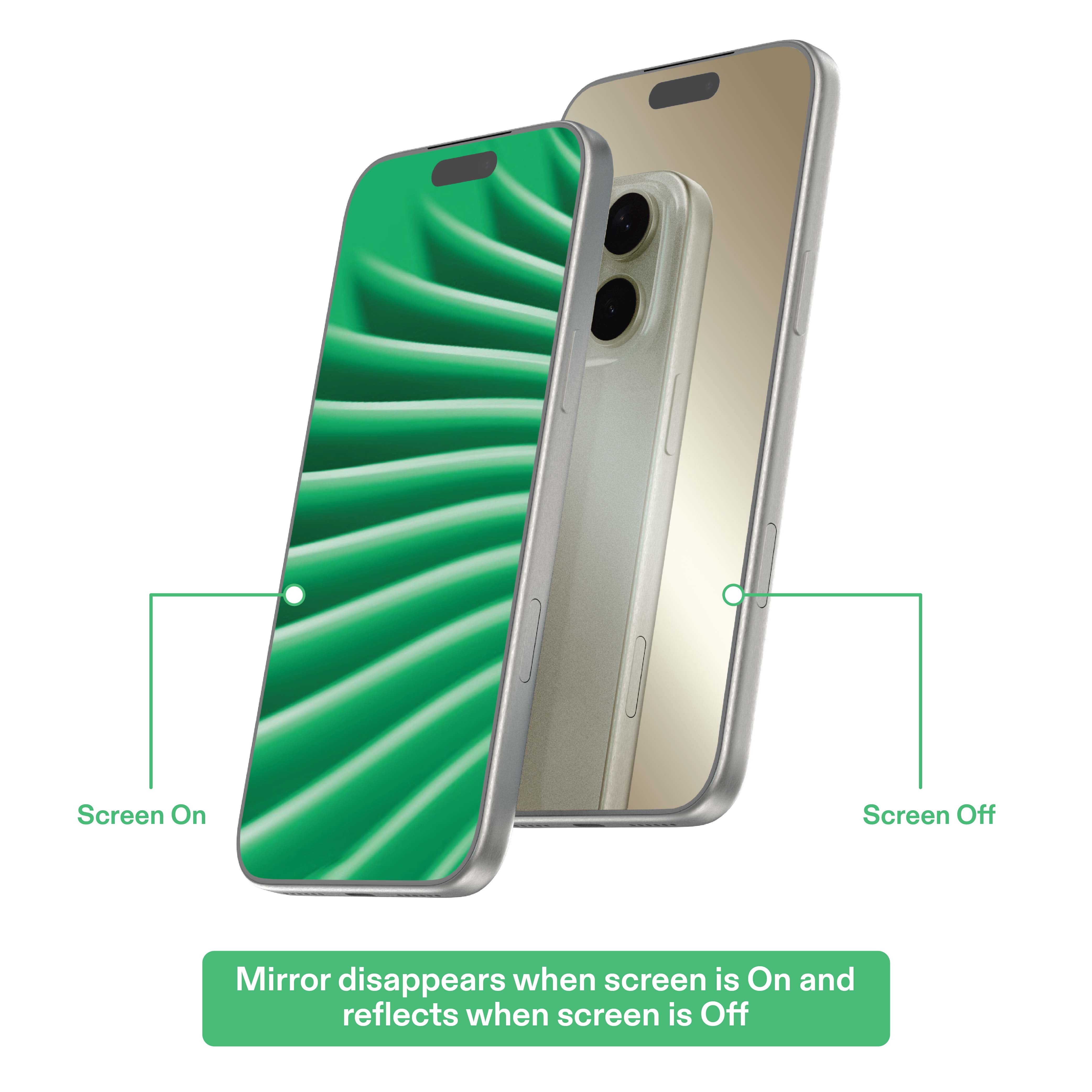 onn Mirror Glass Screen Protector for iPhone 18 Pro with Easy Application Tray - Gold Mirror Finish
