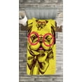 thumbnail image 3 of Ambesonne Pug Quilted Bedspread Set 2 Pcs, Intellectual Dog Glasses, Twin Size, Yellow Pink, 3 of 3