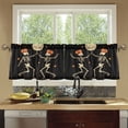 thumbnail image 4 of Yayeee Kitchen Curtains Tier Set of 2 Light Filtering 57"x24" Over Sink Window Panels, Black Halloween Dancing, 4 of 7