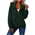 thumbnail image 2 of DDAPJ pyju Women's Raincoats Lightweight Waterproof Rain Jackets Adjustable Drawstring Hooded Windbreaker with Pockets for Travel Outdoor Cycling Hiking Running XL, 2 of 8