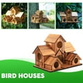 thumbnail image 2 of COCEQUC Outside Wooden Bird Houses Hanging 6 Hole Handmade House Bird Yard Natural P2R0, 2 of 8