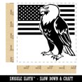 thumbnail image 2 of Bald Eagle with American Flag Patriotic Square Rubber Stamp Stamping Scrapbooking Crafting - Small 1.25in, 2 of 7
