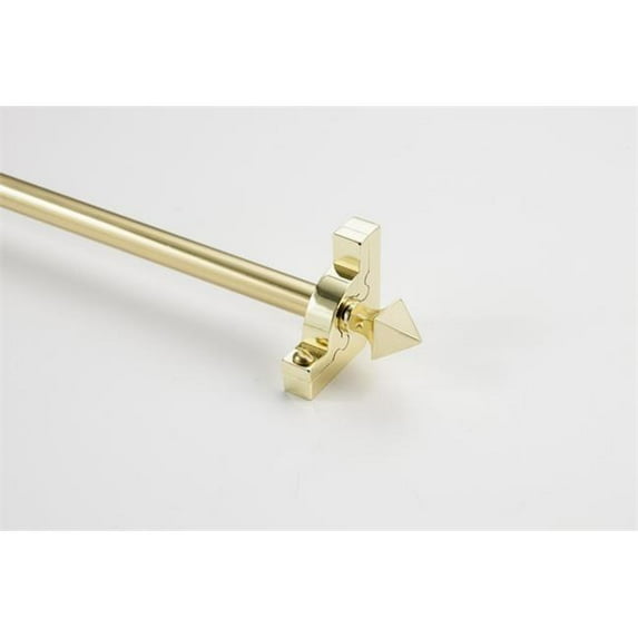 Zoroufy 01564-03524 48 in. Sovereign Tubular Stair Rod Set with Smooth Brackets Pyramid Finials in Polished Brass