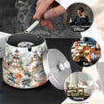 thumbnail image 4 of Yayeee Ashtray with Lid for Cigarette Smokeless Stainless Steel Home Ash Holder, Mountain Pattern, 4 of 7