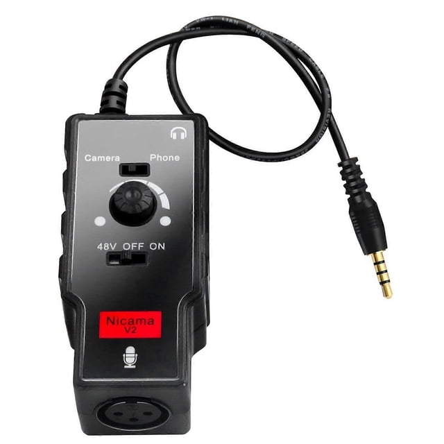 V2 Microphone Preamp for DSLRs Camera Plug Play Easy to Use for Podcast Recording