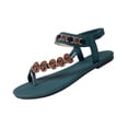 thumbnail image 2 of Viluyesy Womens Flat Slide Sandals, Clip Toe Roman Floral Comfortable Summer Fashion Casual Beach Sandals Blue US6.5, 2 of 9