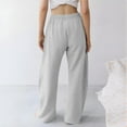 thumbnail image 4 of Stamzod Womens Wide Leg Sweatpants Solid Color Elastic Waist Baggy Pants with Pocket Casual Athletic Palazzo Pants for Women Gray XXXXL, 4 of 9