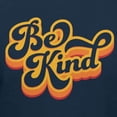 thumbnail image 4 of Teelocity Be Kind Retro Graphic T-Shirt (Small - Standard Fit, Navy Orange Art), 4 of 4