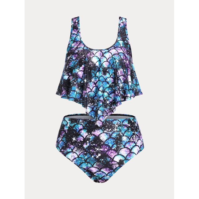 Tankini Talla Extra Diseño Impreso Sirena Rosegal Camisetas tallas grandes