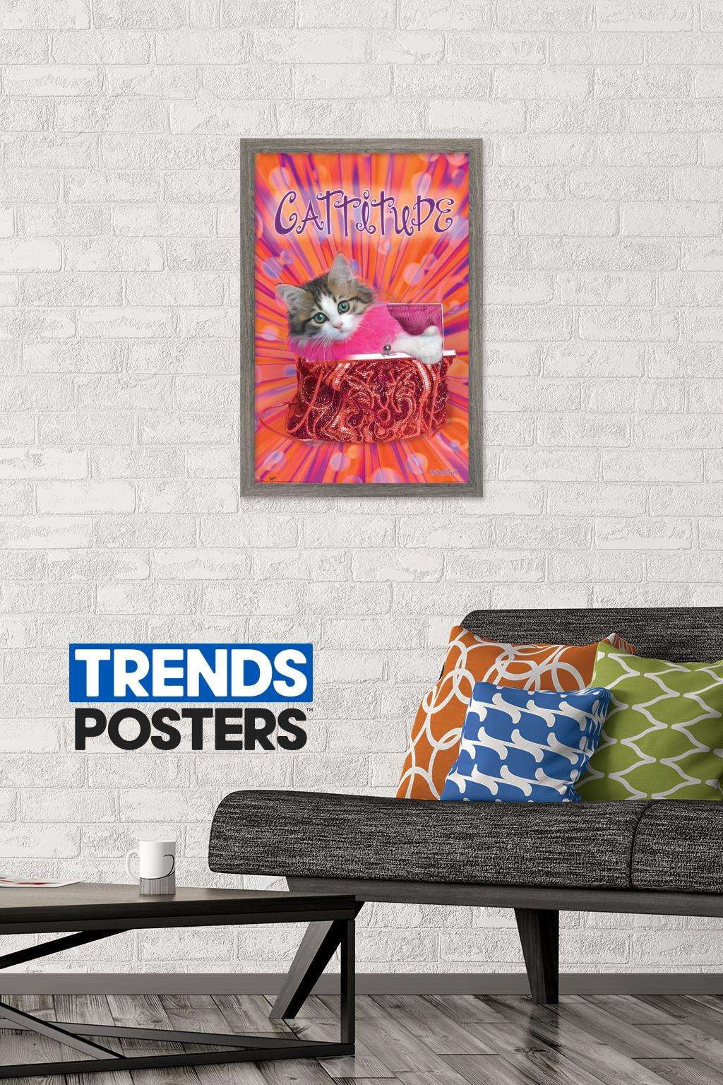 Keith Kimberlin - Cattitude Wall Poster, 14.725" x 22.375", Framed