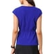 thumbnail image 3 of Camisetas de trabajo casuales para mujer con cuello en V y mangas cortas INSPIRE CHIC, talla XL, azul real, 3 of 6