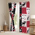 thumbnail image 3 of Homewish Wild Moose Deer Black Out Curtains,Jungla Animal Curtains Pack of 2 (42x63 Each),Red Black Bedroom Curtains For Boys Kids,Super Cozy Room Decor, 3 of 6