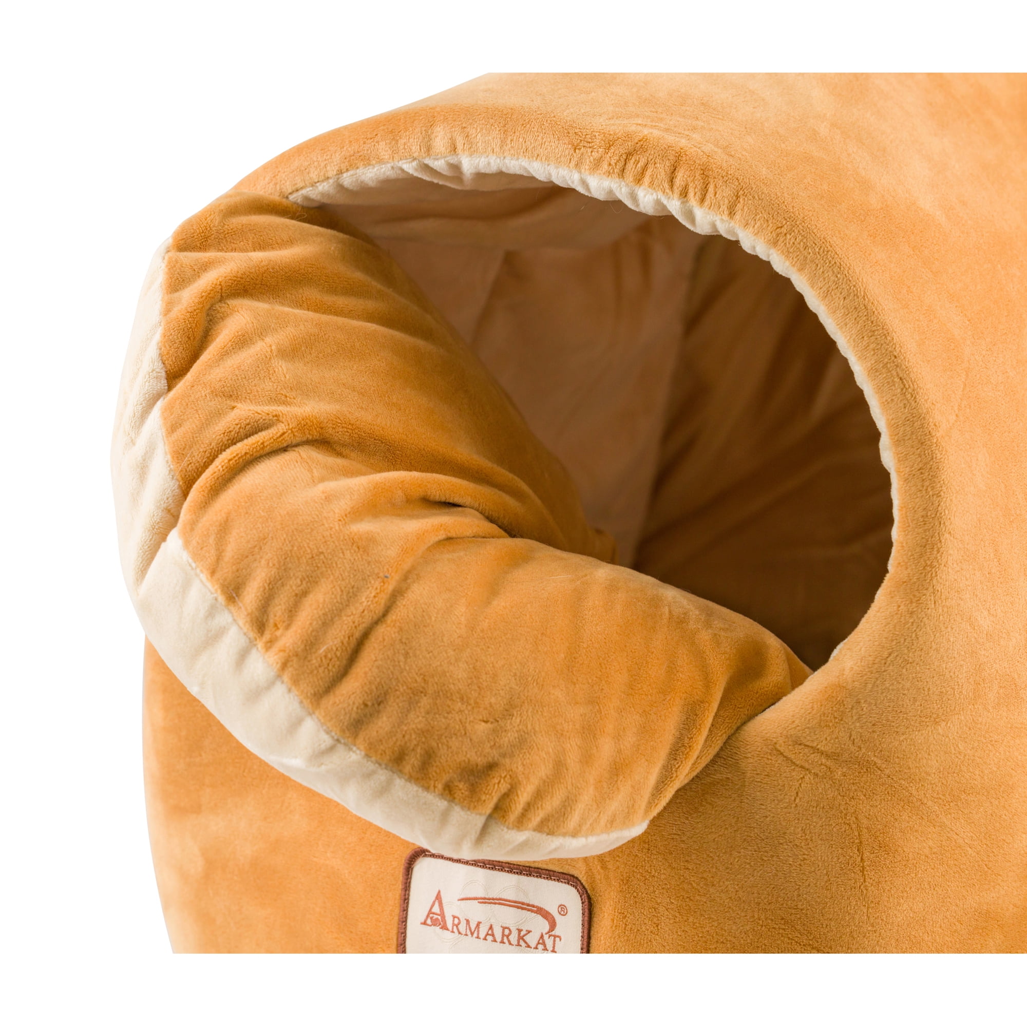 Armarkat Covered Pet Cat Bed, Brown