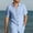 Light Blue, variant on Men's Short Sleeve Shirt， Casual Button Down Shirt， Lightweight Polyester Shirt for Summer
