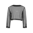 thumbnail image 2 of Zaldita Kids Girls Fishnet Mesh Long Sleeve Crop Tops Hip Hop Street Dance Pullover Tee Shirt Blouse Clubwear Black 9-10, 2 of 7