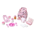 thumbnail image 1 of Melissa & Doug Doll Feeding and Changing Accessories - Bib, Bag, Diaper, Wipes, Utensils, Bottles - Mine To Love Baby Doll Diaper Bag, Baby Doll Accessories For Kids Ages 3+,Pink, 1 of 5