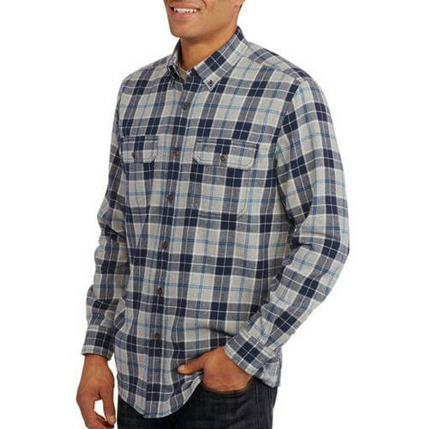 Faded Glory Men's Long Sleeve 2 Pocket Flannel Shirt