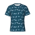 thumbnail image 4 of Vsdgher Party Shark Cute Print Men's Dry Fit Mesh Athletic Shirts Moisture Wicking Tennis T-Shirt Tops, 4 of 9