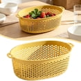 thumbnail image 2 of Cozival Deep Oval Plastic Colander with Double Handles, Thickened PP Strainer Basket for Vegetables Fruits Pasta, BPA Free Dishwasher Safe Kitchen Colander (Multicolor), 2 of 5