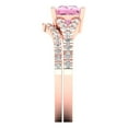 thumbnail image 3 of 3.36 ct Brilliant Princess Cut Pink Zircon 18K Rose Gold Solitaire with Accents Engagement Bridal Wedding Ring Band Set size 8, 3 of 7