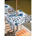 thumbnail image 2 of Outdoor Tablecloth with Umbrella Hole for Patio/Picnic/Party/Camping, Abstract Sky Blue Ink Dots Waterproof Table Cloth Square Cover Washable, Boho Minimalist Middle Century (60"x 60"), 2 of 9