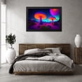 thumbnail image 3 of Stephen Chambers 32x23 Black Modern Wood Framed Wall Art Titled - Unreal Neon Mushrooms Six, 3 of 6