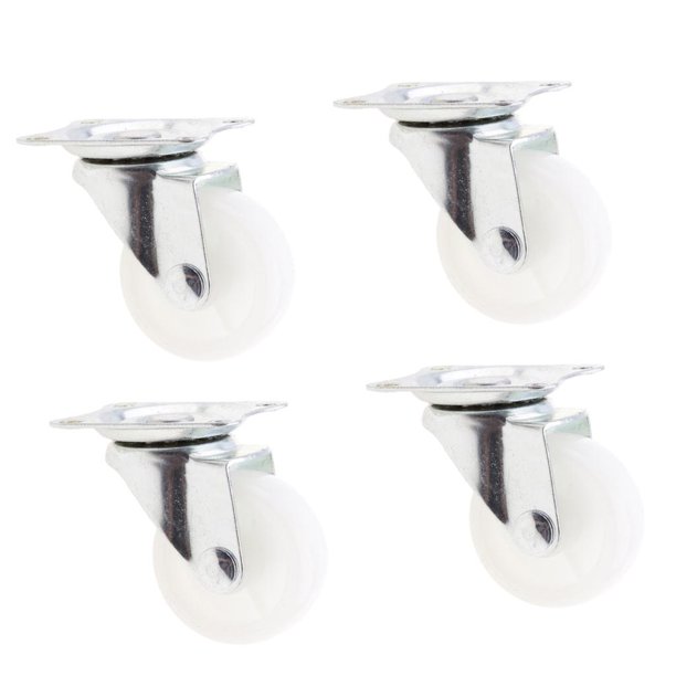 Pack of 4 Swivel Caster Wheels, Casters, Set of 1.5Inch, PP, Heavy Duty