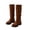 Brown, variant on Samdudou Girls Knee High Boots Fashion Slouchy Suede Shoes Low Block Heel Pull On Tall Pointed Toe Boots Kids School Fall Winter Walking Casual Footwear