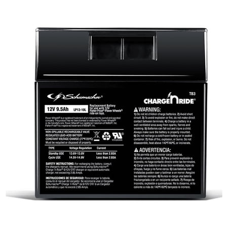 Schumacher Electric Charge ‘n Ride 12V Rechargeable Replacement Battery for Ride-on Toy Cars, TB3