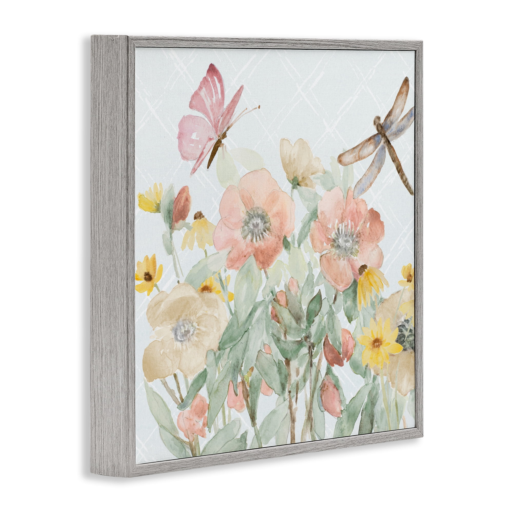 Stupell Industries Garden Joy with Insects Gray Framed Giclee Art, design by Lanie Loreth