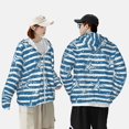 thumbnail image 3 of Rocae Ocean on Striped Print Breathable Sun Protection Hoodie Quick-Dry Lightweight Long Sleeve Hoodie Unisex Running Sports Shirt 3X-Large, 3 of 9