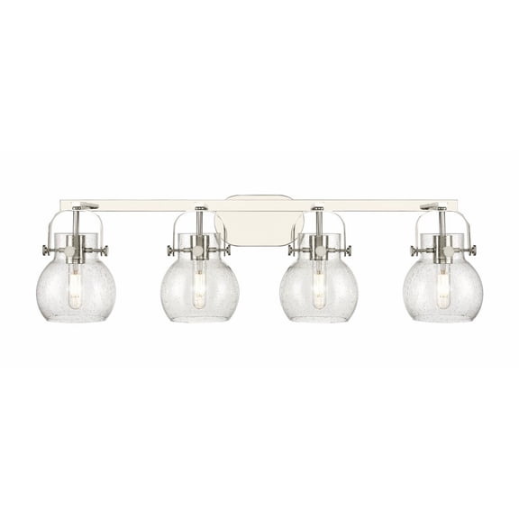 423-4W-PN-G410-6SDY Innovations Lighting Pilaster II Sphere - 4 Light Bath Vanity-10.13 Inch Tall and 36.5 Inch Wide-Polished Nickel Finish-Seedy