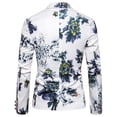 thumbnail image 4 of Herrnalise Men's One Button Floral Suit Performance Suit Men's Long Sleeve Tops Blazer Lapel Suit White, 4 of 8
