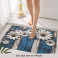 thumbnail image 6 of Blue White Daisy Doormat Outdoor Entrance 20"x31.5", Vintage Farmhouse Butterfly Floral Wood Absorb Moisture Dirt Door Mats, Non-Slip Rubber Backing Floor Mats Indoor, Low-Profile Front Door Rugs, 6 of 9