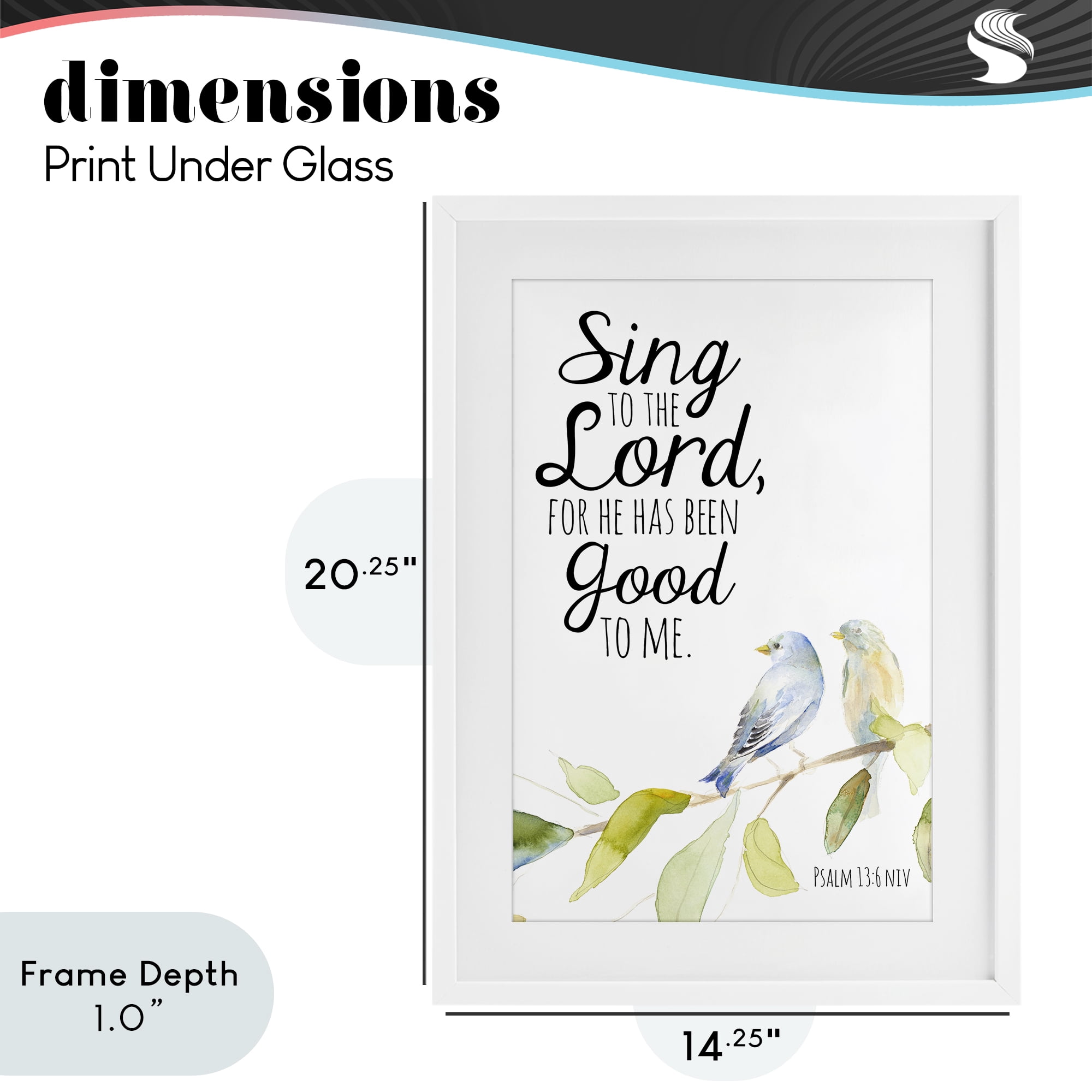 Stupell Industries Sing To The Lord White Framed Print Under Glass, design by Lanie Loreth