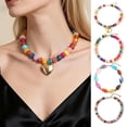thumbnail image 2 of Collier Coloré à Grosses Perles pour Femmes, Perles en Résine, Collier Court, Style Bohème, Ras-du-Cou à Grosses Perles pour l'Été, Plage, Vacances, Party, Vacances, 2 of 8