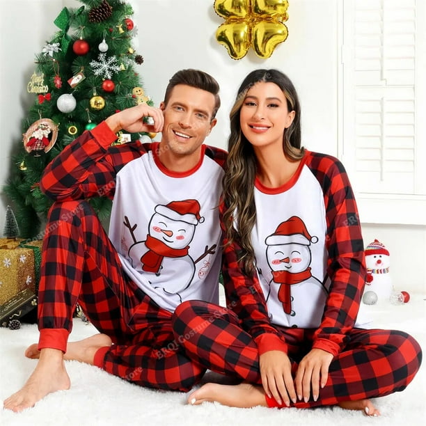 Pijamas navidenos Conjuntos de ropa de dormir familiar Pijamas a cuadros navidenos Pijamas para parejas Disfraces navidenos para hombres y mujeres Rojo Verde XS XXXL Bodega Aurrera en linea