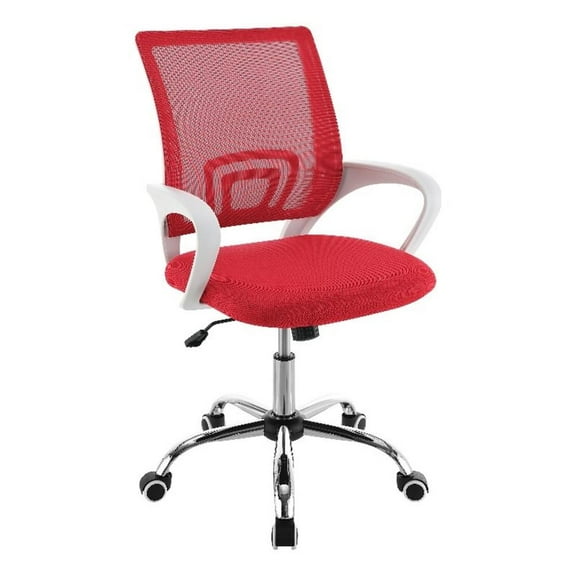 Felton Upholstered Adjustable Home Office Desk Chair Red