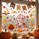 thumbnail image 4 of Pegatinas para ventana de Acción de Gracias | Pack de 6 pegatinas decorativas de hojas de arce y pavo | Adhesivo estático de PVC para puertas y ventanas de vidrio | Decoración navideña reutilizable, 4 of 6