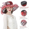 thumbnail image 2 of Fascinator Hats for Women, Women's Organza Church Derby Hat Hats Wide Brim Tea Party Hats Uv Protection Sun Hat, 2 of 5