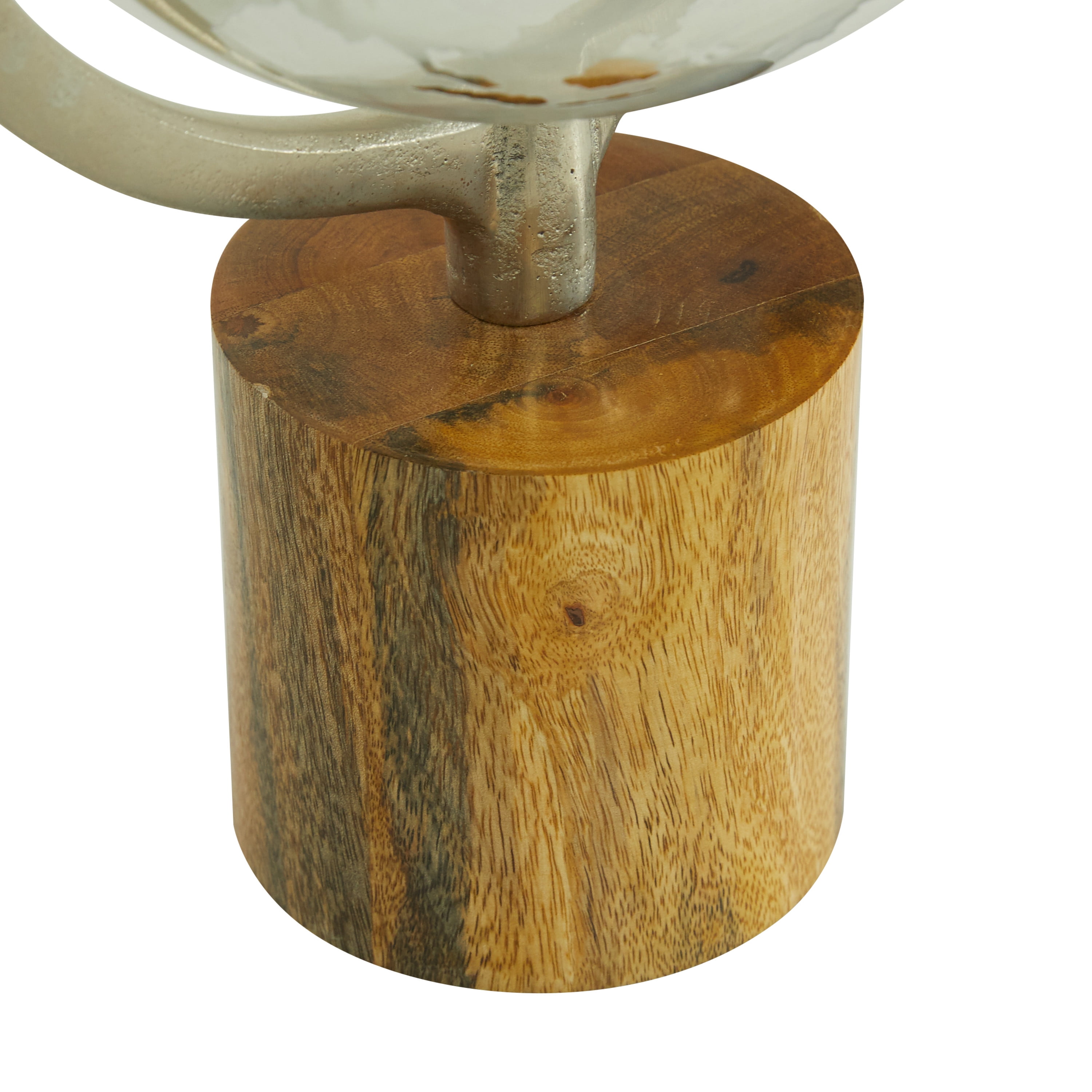 DecMode 8" Silver Globe with Brown Base