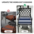 thumbnail image 5 of Outdoor Patio Cushion Covers 4 Pack Navy Sage Striped Patio Chair Cushion Covers with Ties and Zipper Classic Farmhouse Stripes Waterproof Outdoor Seat Cushion Covers for Patio Furniture 22"x22", 5 of 9